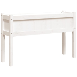 VIDAXL Garden Planter With Legs 110X31X70 Cm Solid Wood Pine In White