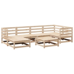 VIDAXL 7 Piece Garden Sofa Set Solid Wood Pine