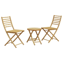 VIDAXL 3 Piece Bistro Set Bamboo