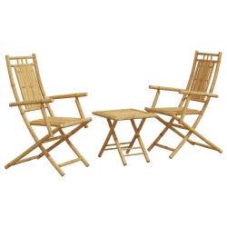 VIDAXL 3 Piece Bistro Set Bamboo