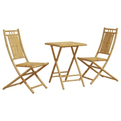 VIDAXL 3 Piece Bistro Set Bamboo