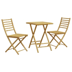 VIDAXL 3 Piece Bistro Set Bamboo
