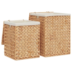 VIDAXL Laundry Baskets 2 PCs Water Hyacinth