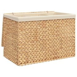 VIDAXL Laundry Basket With 3 Sections 75X42.5X52 Cm Water Hyacinth