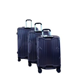 TRAVLR Textured Print 3 Piece (20"25"29") Hardside Luggage Set Expandable, Anti-Scratch, Mute Eight Wheels Wheels And Tsa Lock-Blue