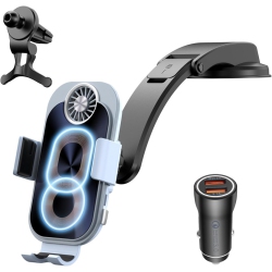 YOULIGHTS Wireless Car Charger Mount Cell Phone Holder, Fast Charging, Air Vent Dashboard Car Mount Charger Cigarette Lighter Adapter