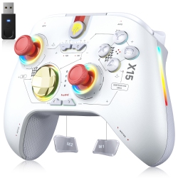 EASYSMX X15 Wireless Controller/gamepad for Switch/pc-RGB Lighting/hall Joysticks/hall Triggers-White