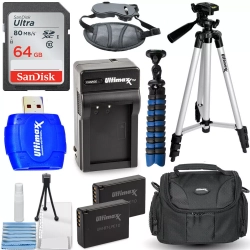 ULTIMAXX Accessory Bundle With Extra Lpe10 Batteries for Canon T6 T5 T3 1100D 1200D 1300D