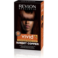 REVLON REALISTIC Vivid Colour Protein Infused Permanent Color Hair Dye With Color Lock Technology, Sunset Copper 110Ml