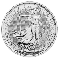 BORDER GOLD 1 OZ. Britannia In Silver