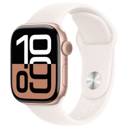 APPLE Refurbished (Good) - Watch Series 10 (Gps + Cellular) 42MM Rose Aluminum Case With Light Blush Sport Band - Small/ Medium In Gold