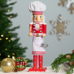 NORTHLIGHT Baker With Rolling Pin Nutcracker Christmas Figure - 15" - White And In Red
