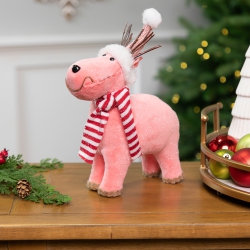 NORTHLIGHT Glittered Reindeer In Winter Hat And Scarf Christmas Figure - 9