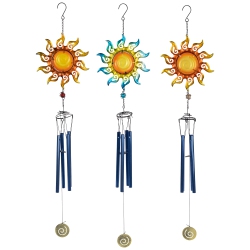 NORTHLIGHT Shining Suns Outdoor Garden Windchimes - 31.5" - Set Of 3