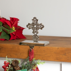 NORTHLIGHT Filigree Cross Christmas Stocking Holder - 5