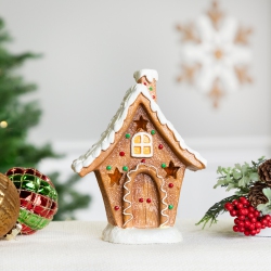 NORTHLIGHT Led Lighted Gingerbread House With Star Windows Christmas Decoration - 7.25