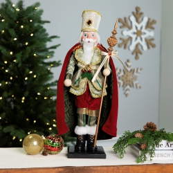 NORTHLIGHT Royal King With Scepter Christmas Figure - 22" - And Green In Red