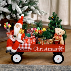 NORTHLIGHT Lighted And Musical Santa Claus Merry Christmas Wagon Decoration - 20