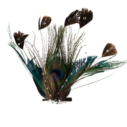 NORTHLIGHT Peacock Ocelli Feather Clip-On Christmas Ornament -6" - Brown And Blue In Green