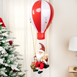 NORTHLIGHT Lighted And Musical Santa Claus Hot Air Balloon Christmas Decoration - 43.5