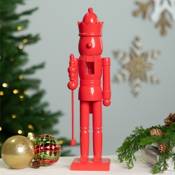 NORTHLIGHT Nutcracker King With Crown And Scepter Standing Christmas Figure - 15" - In Red