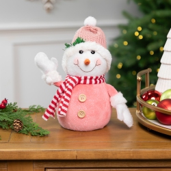 NORTHLIGHT Glittered Snowman With Knitted Hat Christmas Figurine - 8.5
