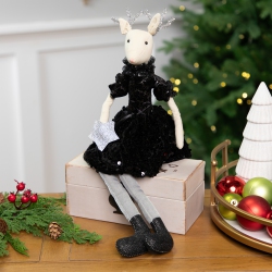 NORTHLIGHT Sitting Reindeer With Dangling Legs Christmas Figure - 18