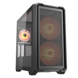 COUGAR Mx600 RGB Mini Atx Computer Case, Tempered Glass Side Panel, 2 X 160MM / 1 X 120MM Argb Fans Pre-Installed In Black