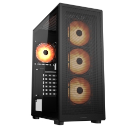 COUGAR Mx220 RGB Mid Tower Atx Computer Case, Tempered Glass Side Panel, 4 X 120MM Argb Fans Pre-Installed In Black