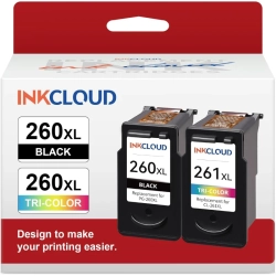 GENER Compatible Canon Pg-260Xl Cl-261Xl Ink Cartridges - Combo Pack (Black & Tri-Color) for Ts5320, Ts6420, Tr7020 Printers