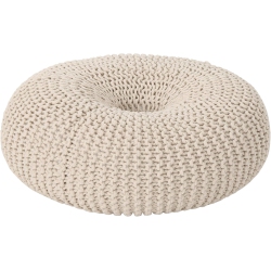 YOULIGHTS Large Pouf Ottoman, Hand Knitted Bean Bag, Pouf Cover Foot Stool, Cable Poof Accent Beanbag Chair Footrest for Living Room