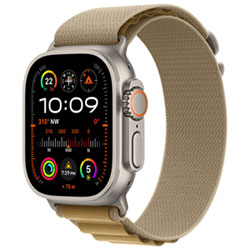 Apple Watch Ultra 2 (Gps + Cellulaire) Avec Boîtier De 49 Mm En Titane Naturel Et Bracelet À Rabat Alpin Havane Par Koodo - Grand - Paiement Balance Mensuel