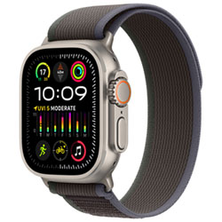 Apple Watch Ultra 2 (Gps + Cellulaire) Avec Boîtier De 49 Mm En Titane Et Bracelet Sentier Bleu/noir Par Koodo - Moyen/grand 145-220 Mm - Paiement Balance Mensuel
