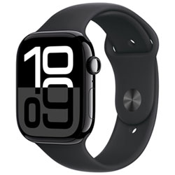 Apple Watch Series 10 (Gps + Cellulaire) Avec Boîtier De 46 Mm En Aluminium Noir De Jais Et Bracelet Sport Noir Par Koodo - Petit/moyen - Paiement Balance Mensuel
