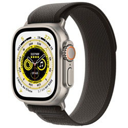 Apple Watch Ultra (Gps + Cellulaire) Avec Boîtier De 49 Mm En Titane Et Bracelet Sentier Noir/gris Par Koodo - Moyen/grand - Paiement Balance Mensuel