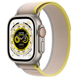 Apple Watch Ultra (Gps + Cellulaire) Avec Boîtier De 49 Mm En Titane Et Bracelet Sentier Jaune/beige Par Koodo - Petit/moyen - Paiement Balance Mensuel