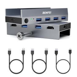 BENFEI USB 3.0 HDMI Kvm Switch(8K60Hz) With 4 USB 3.0 Ports for 2 Computers Sharging Monitor Keyboard Mouse