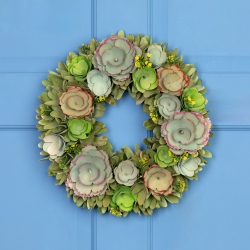 NORTHLIGHT Wooden Mini Flowers Artificial Spring Wreath - 14