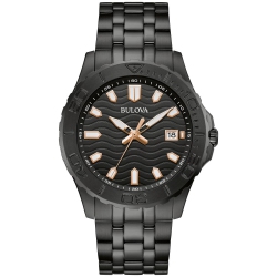 Bulova Mens Classic Quartz Watch 42mm Black Stainless Steel Case and Bracelet with Black Dial (98B438)
