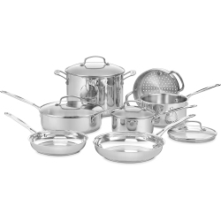CUISINART Chef's Classic 11-Piece Stainless Stee Pots And Pans Set (77-11G)