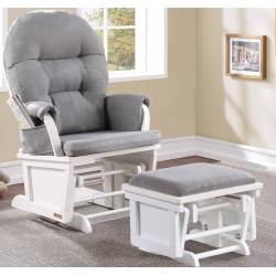 LENNOX FURNITURE Glider Rocker Combo Light Grey In White