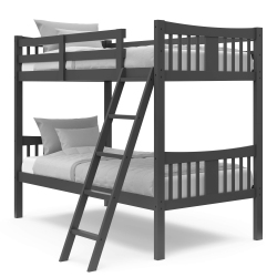 STORKCRAFT Caribou Solid Hardwood Twin Bunk Bed In Gray