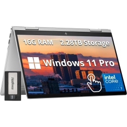 HP Envy x360 2-in-1 14" FHD Touchscreen Laptop, Intel 7 150U, 2.28TB Storage (2TB SSD+288GB Docking Station Set), 16GB RAM, Backlit Keyboard, Fingerprint Read Win 11 Pro