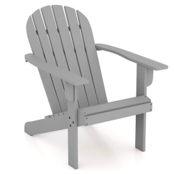 COSTWAY Patio Adirondack Chair With Inclined Seat High Backrest & Wide Armrests