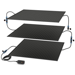 COSTWAY 3 PCs 30" X 30" Heated Snow Melting Mat With 3 In/h Speed Non-Slip Rubber Walkway