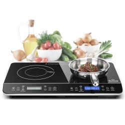 DUXTOP Lcd Portable Double Induction Cooktop 1800W Digital Electric Countertop Burner Sensor Touch Stove, 9620Ls/bt-35