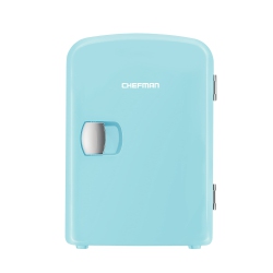 CHEFMAN Portable 4L Mini Fridge W/ Heating And Cooling - In Blue