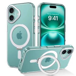 HLD Iphone 16 Plus Case Compatible \w Magsafe Crystal Clear Phone Case Iphone 16 Plus \w Ring Holder Stand Slim Shockproof Protective Cover For