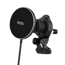 TECTO Magsafe Car Phone Holder - Wireless Charging - Qi2 Certified - 15W Fast Charging - USB-C - Powerful Suction - 360 Rotation