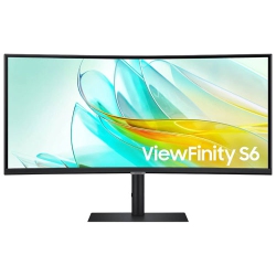 SAMSUNG - Viewfinity S6 34" Qhd 100Hz 5Ms Gtg Curved Va Lcd Freesync Gaming Monitor (Ls34C654Uanxgo)- In Black